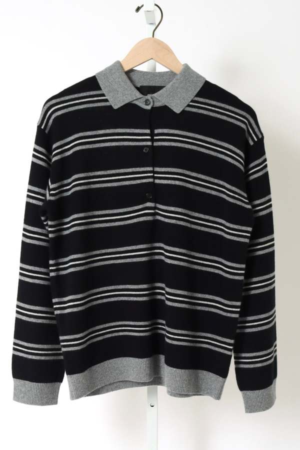 Nili Lotan Galvez Stripe Polo Sweater