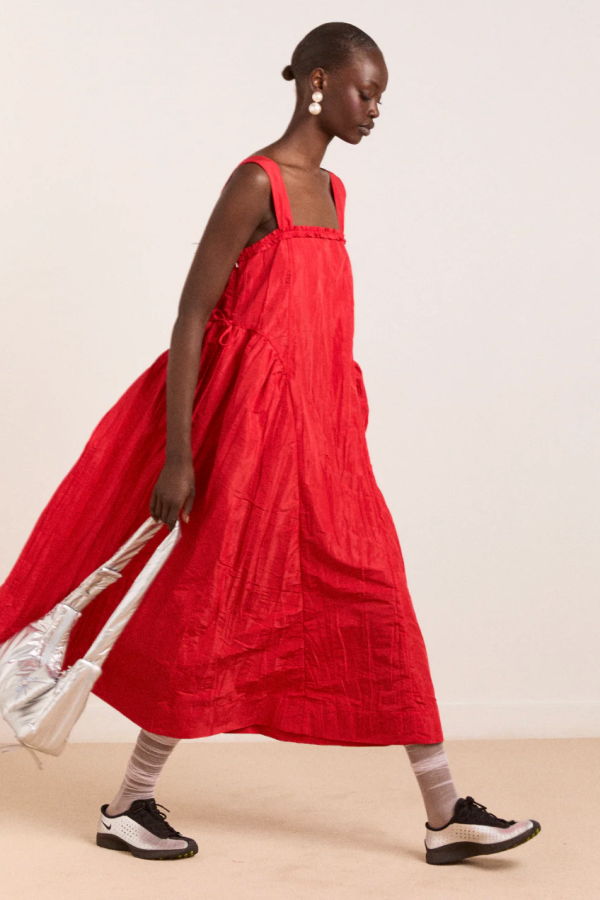 DAMSON MADDER Elina Midi Dress Taffeta