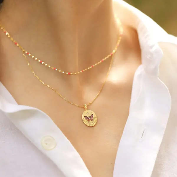 tai Butterfly Coin Necklace