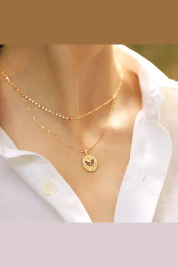 tai Butterfly Coin Necklace