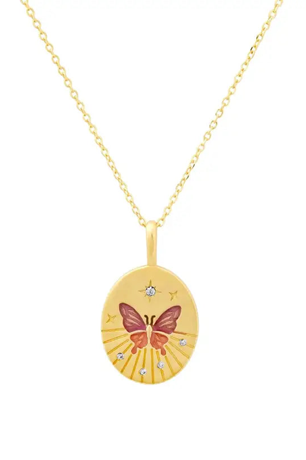 tai Butterfly Coin Necklace