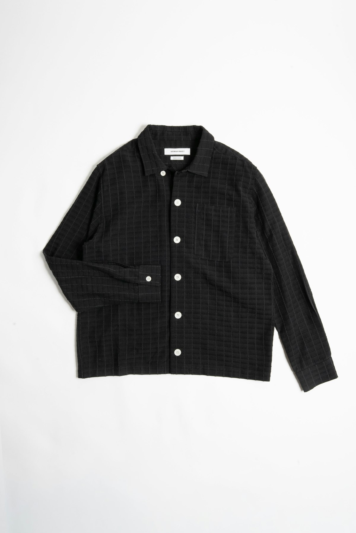 Saturday Project Jacquard Overshirt - Black - Image 1 of 6