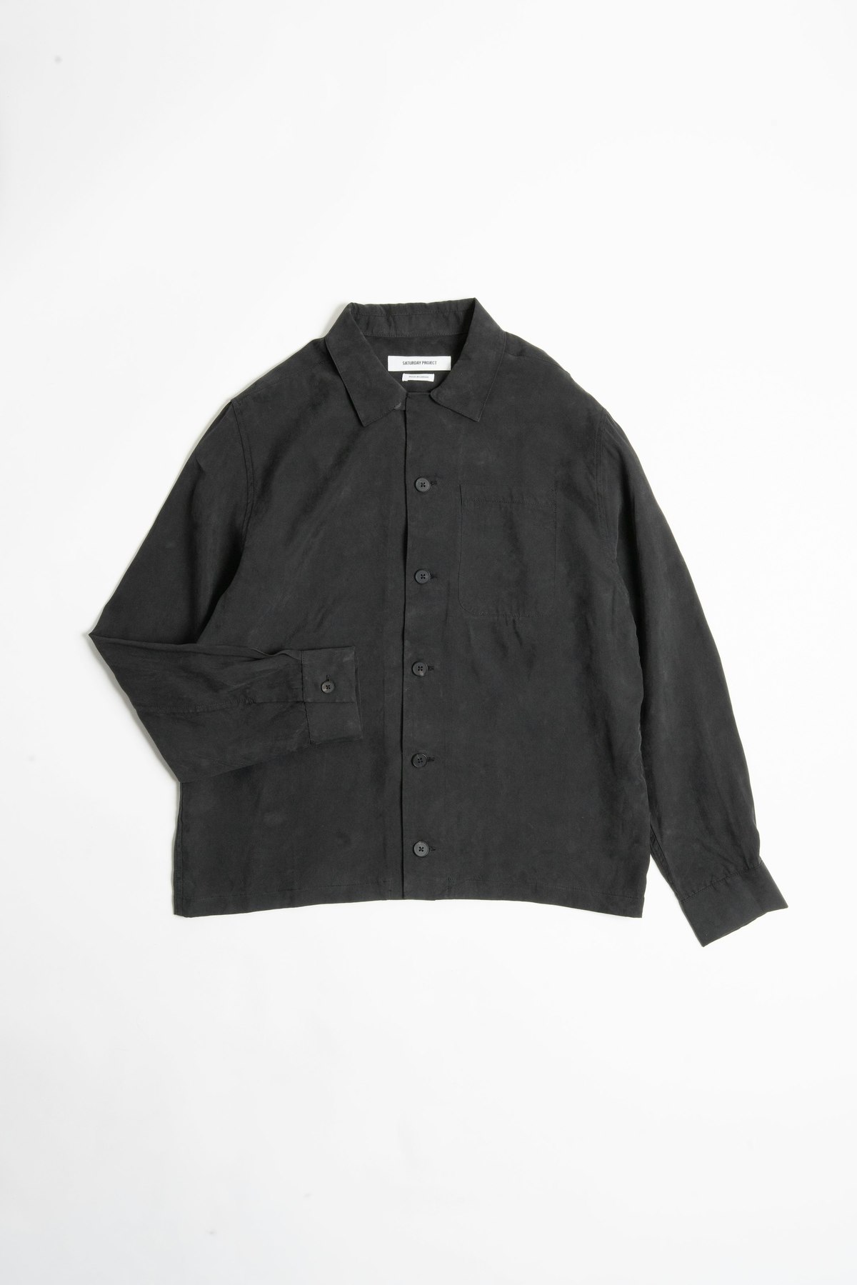 Saturday Project Cupro Overshirt Shirt - Black - Image 1 of 6