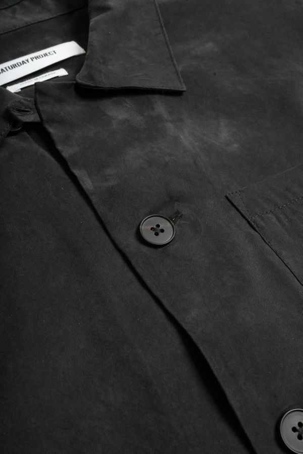 Saturday Project Cupro Overshirt Shirt - Black