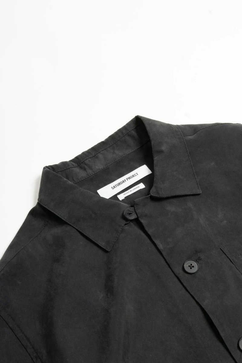 Saturday Project Cupro Overshirt Shirt - Black