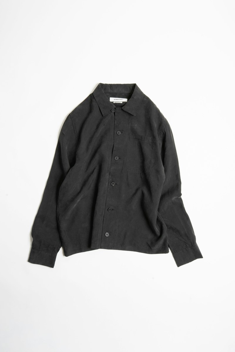 Saturday Project Cupro Overshirt Shirt - Black