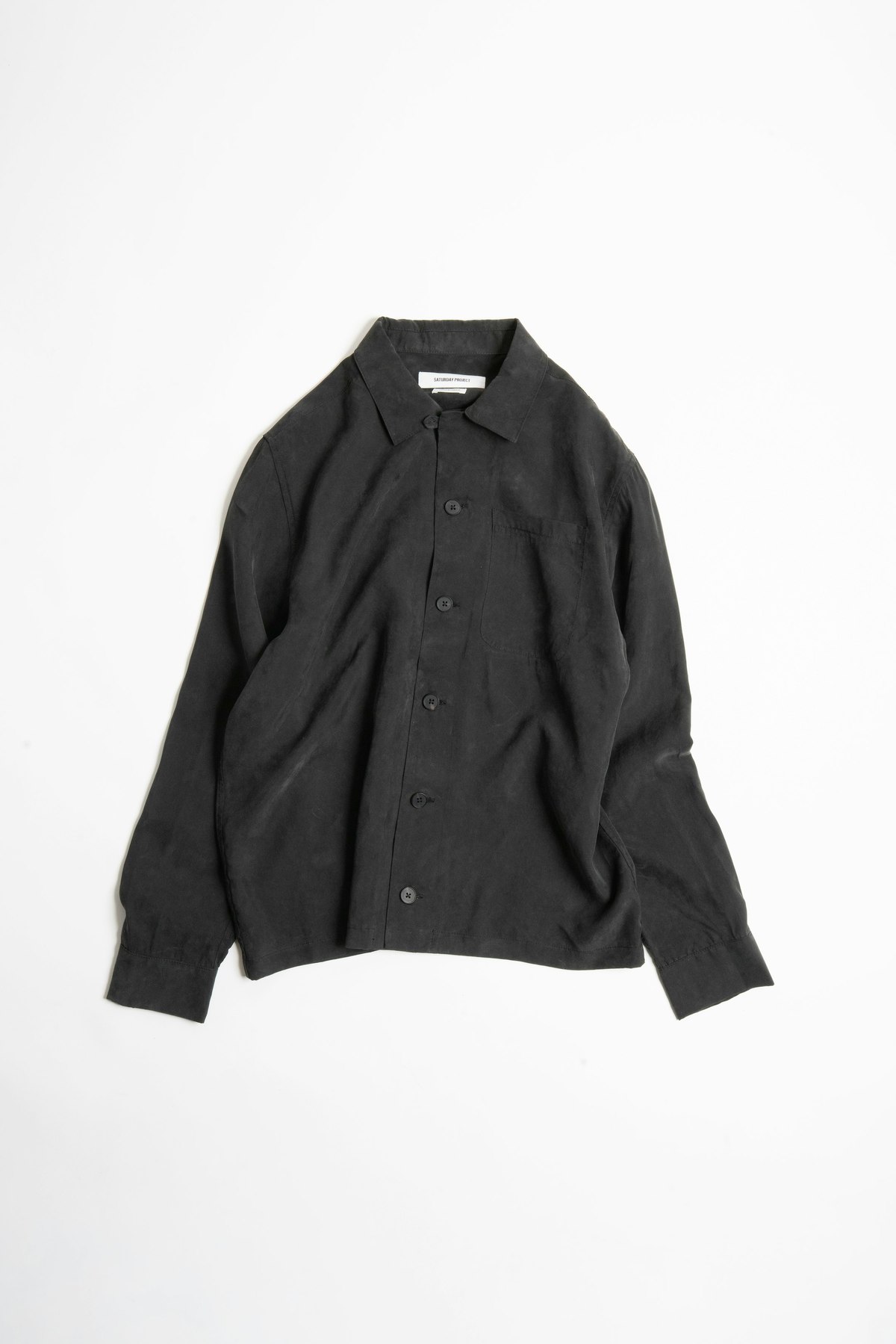 Saturday Project Cupro Overshirt Shirt - Black - Image 5 of 6