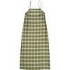 Ali Golden Square Neck Slip Dress - Olive Plaid - Thumbnail 1