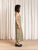 Ali Golden Square Neck Slip Dress - Olive Plaid - Thumbnail 5