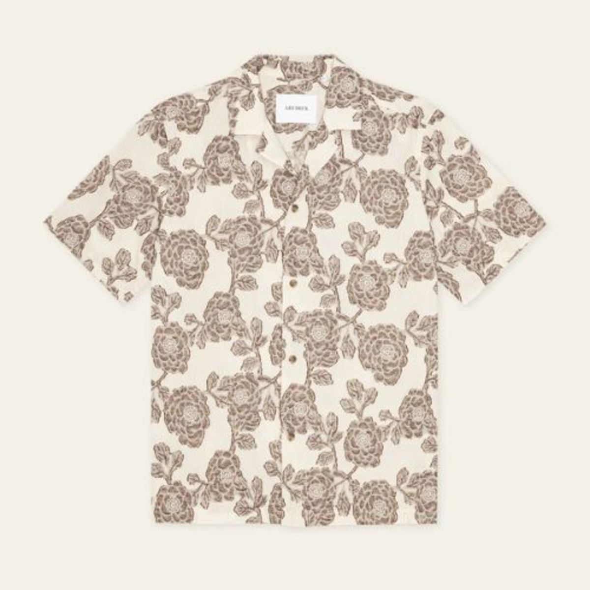 LES DEUX Lesley Flower Jacquard Short Sleeve Shirt - Ivory - Image 1 of 5