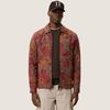LES DEUX Marseille Jacquard Zip Jacket - Red Dhalia - Thumbnail 1