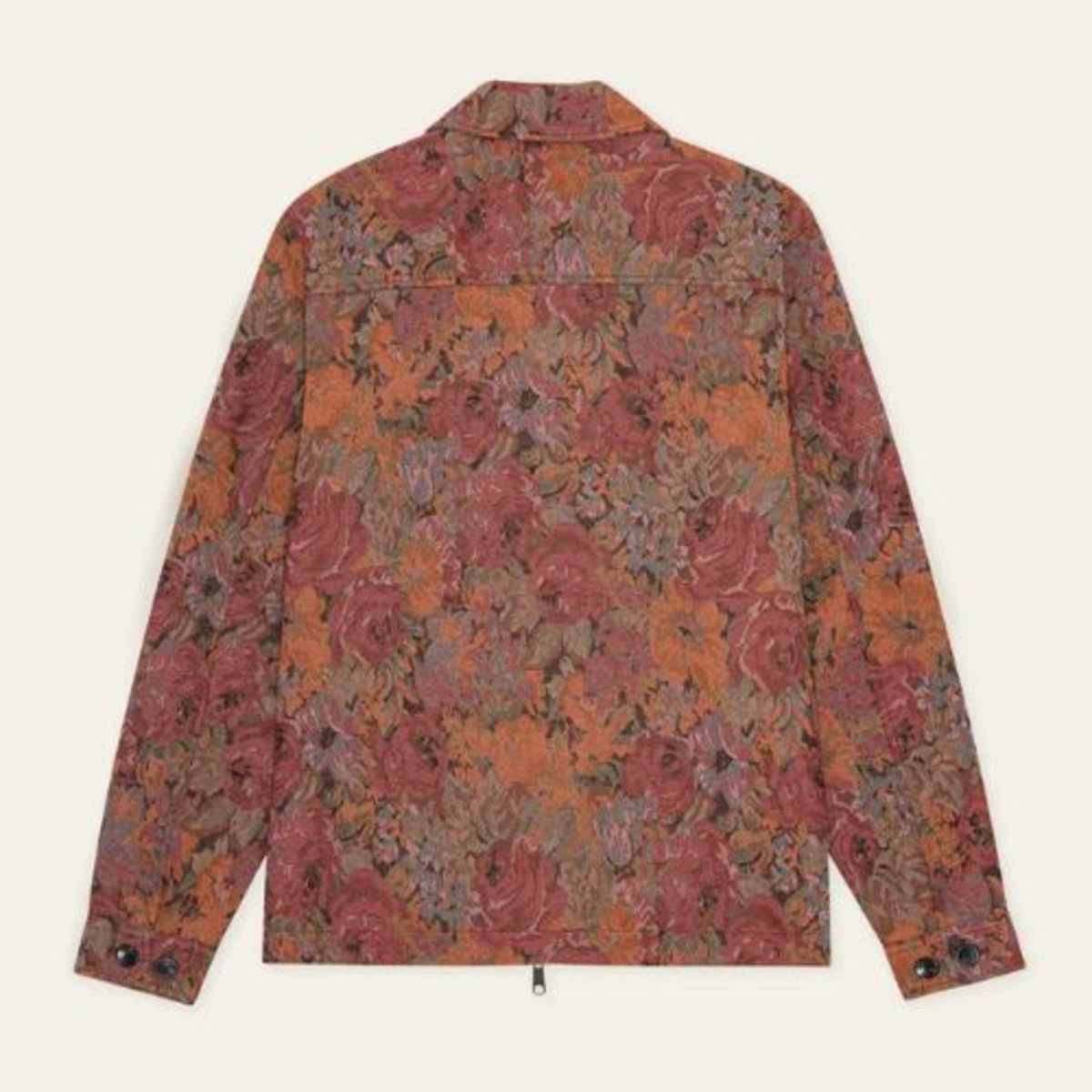 LES DEUX Marseille Jacquard Zip Jacket - Red Dhalia - Image 4 of 4