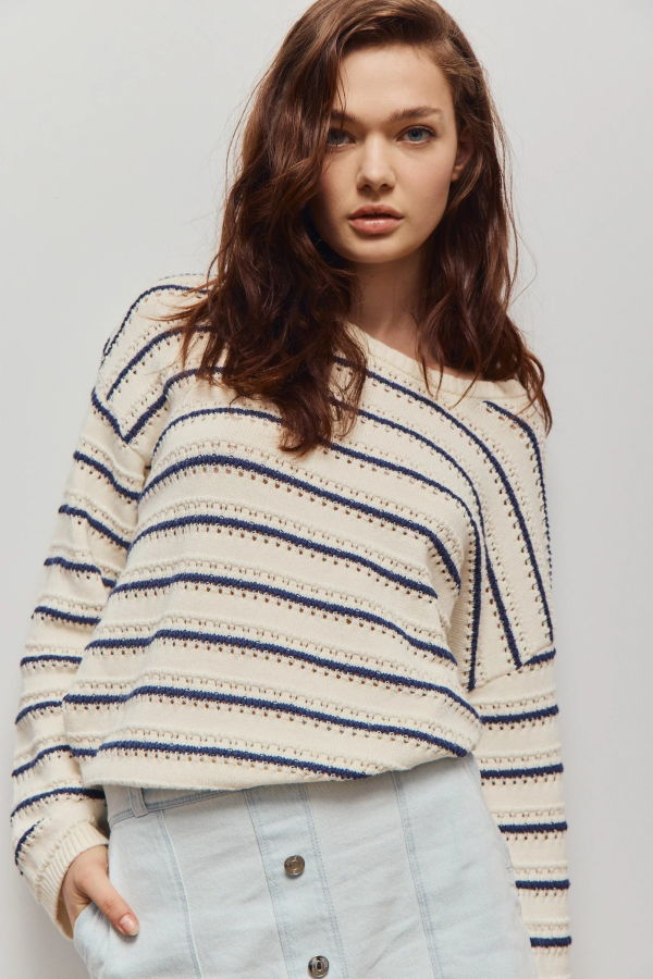 Melissa Nepton Eli Sweater - Off White/Navy