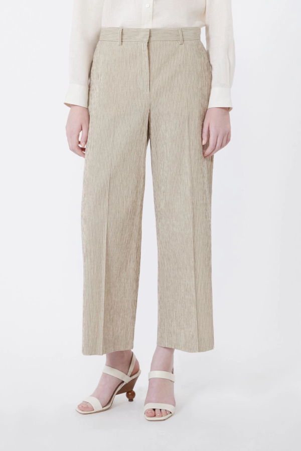 Weekend Max Mara Cotton & Linen Seersucker Trousers