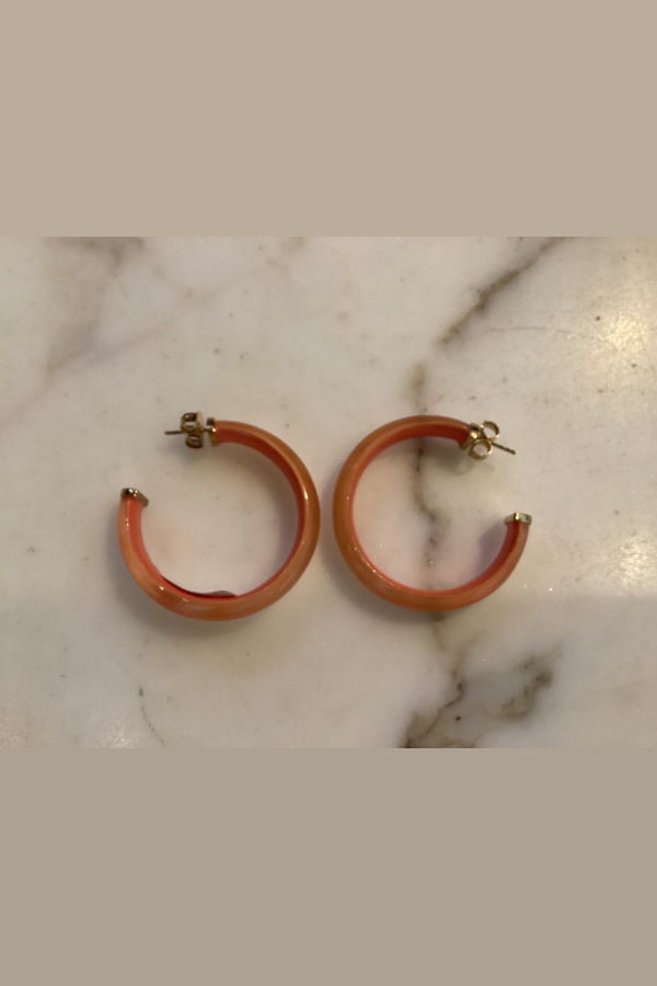 Gold&Honey 2" Iridescent Hoop Earrings