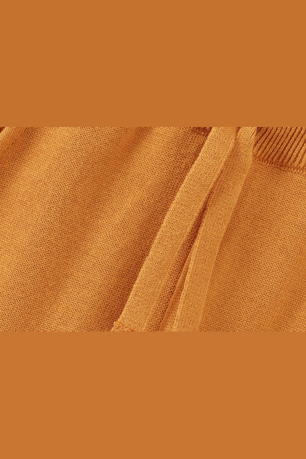 KIDS Vild House of Little Organic Knit Wide Leg Trousers - Dark Ochre