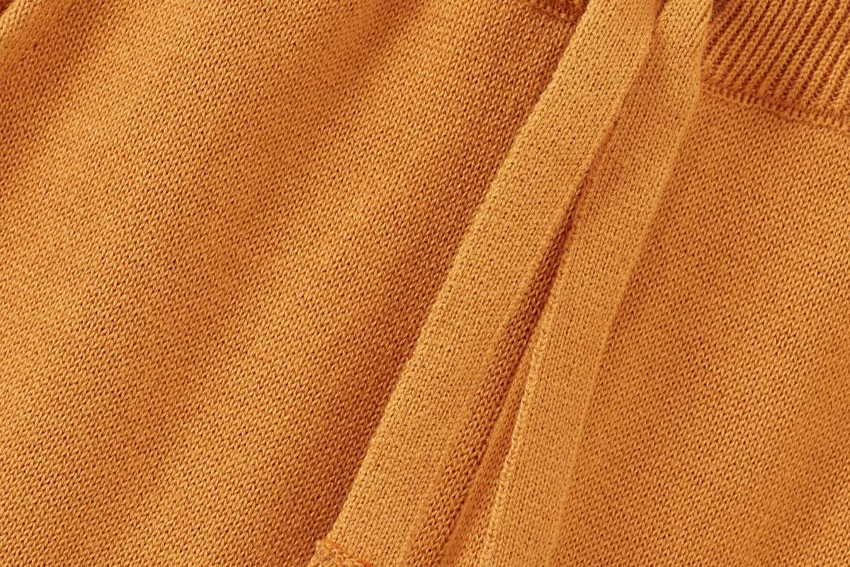 KIDS Vild House of Little Organic Knit Wide Leg Trousers - Dark Ochre - Image 2 of 4