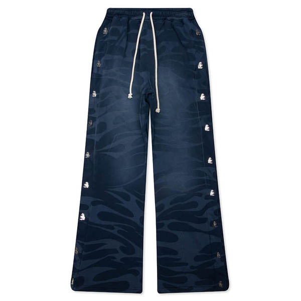 Hellstar SNAP Sweatpants with Flame Pants - Blue