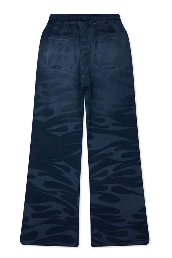 Hellstar SNAP Sweatpants with Flame Pants - Blue