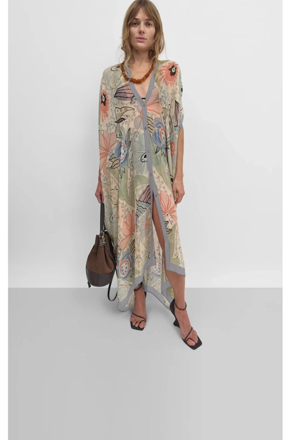 Rodebjer Amora Ducharne Agave Dress - Coral Multi