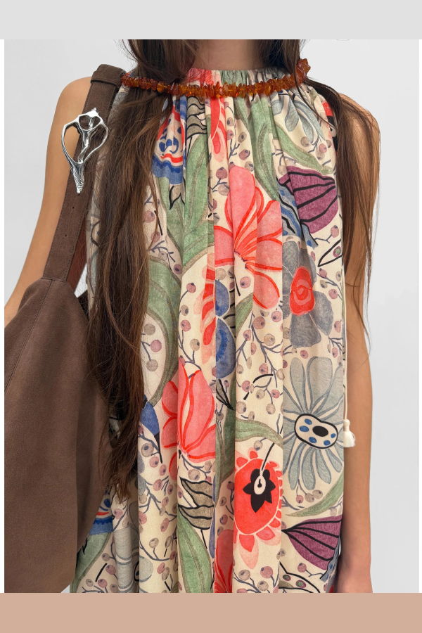 Rodebjer Lobelia Dress - Coral Multi