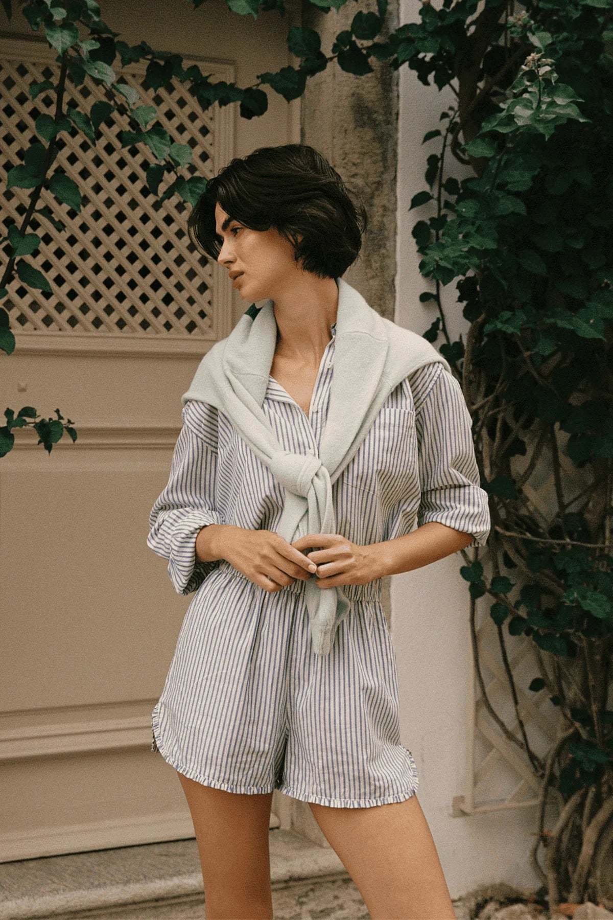 Trovata Birds of Paradise Lucille Short Shorts - Seaside Stripe - Image 2 of 5