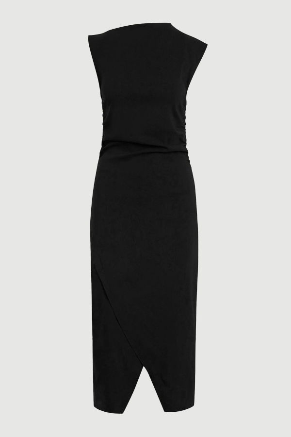 Modern Citizen Manon Asymmetric-Neck Ruched Dress