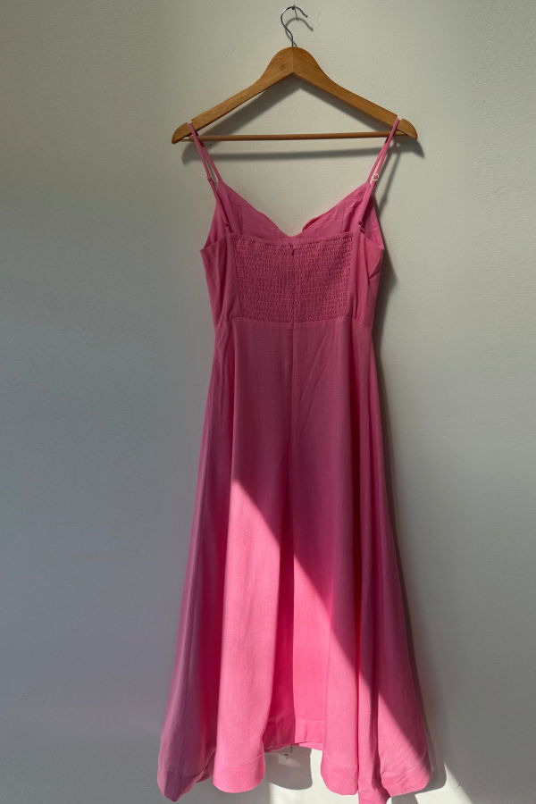 Elliatt Miri V-Neck Bow Midi Dress - Bubblegum Pink