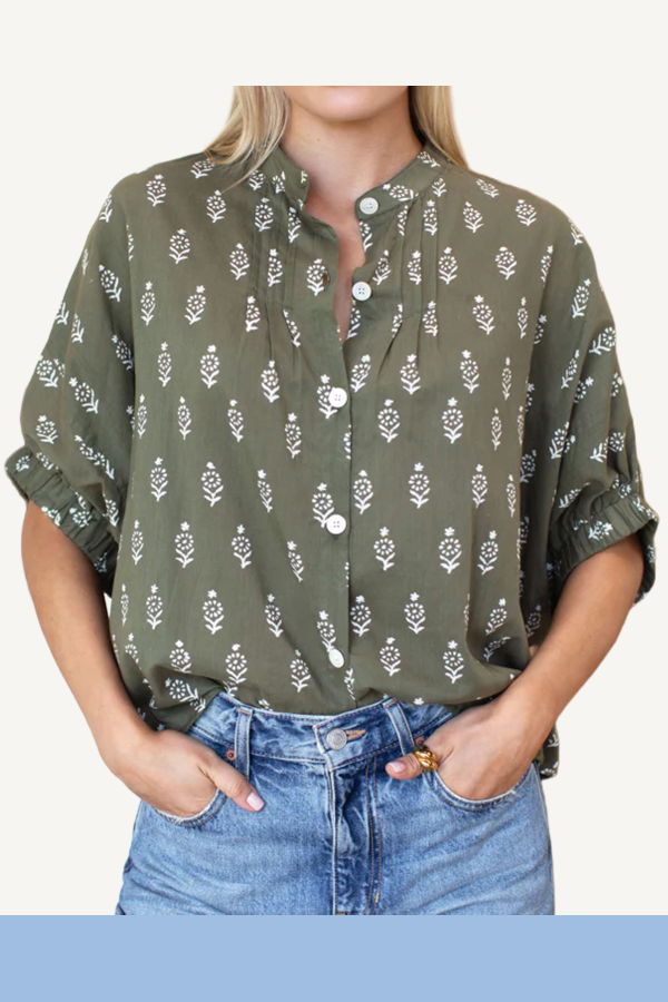 Emerson Fry Mandarin Collar Top