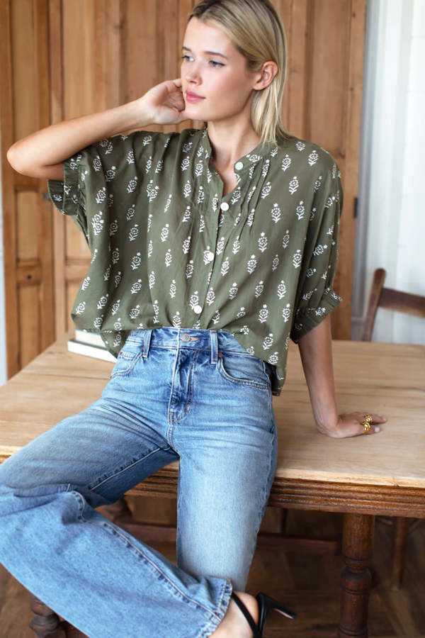 Emerson Fry Mandarin Collar Top