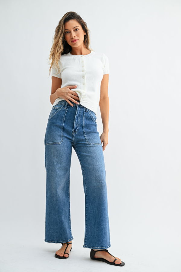 Just Black Denim The Patch Pocket Wide Leg