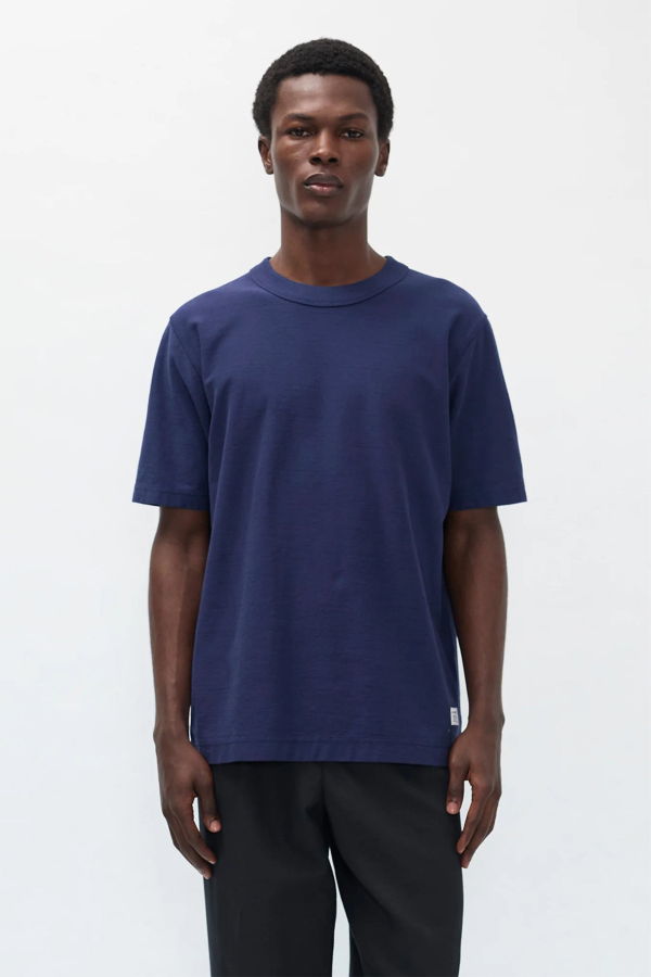 Norse Projects Elmelunde Organic Dry Cotton GMD T-Shirt Workwear Blue
