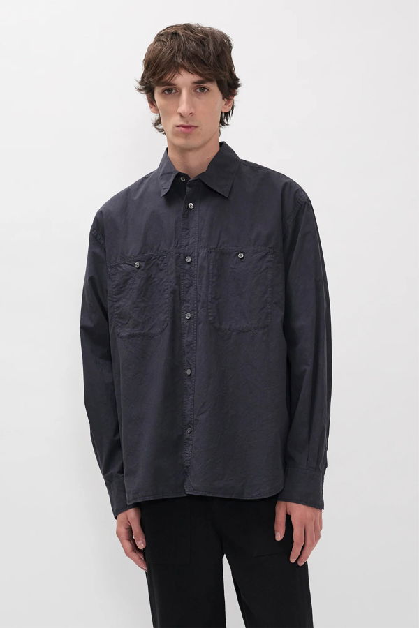 Norse Projects Falster Tencel Oversize Shirt - Dark Navy