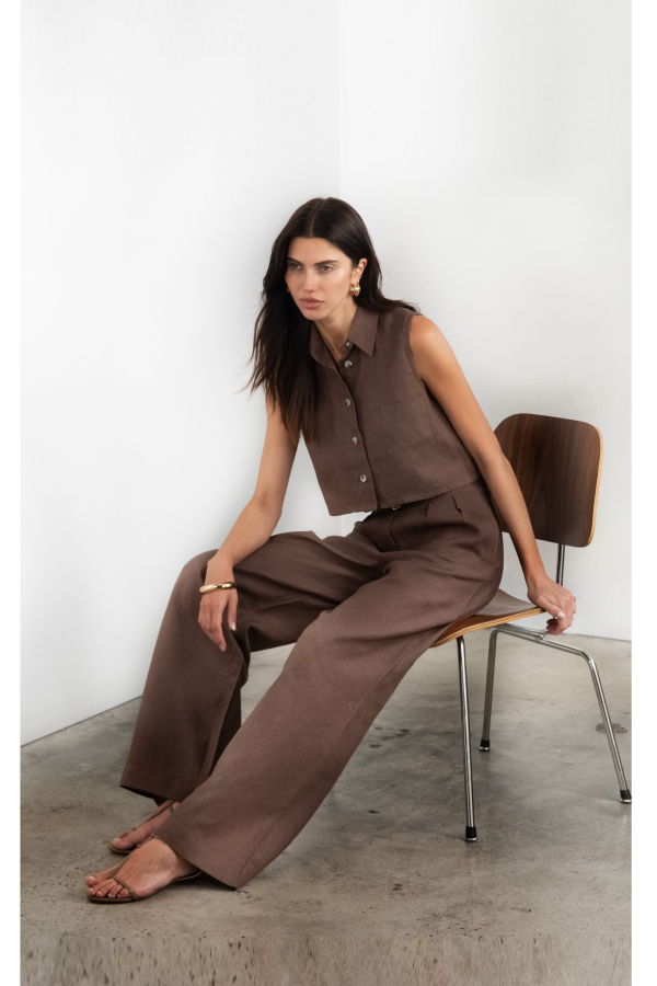 Hevron Alina Pant - Chocolate