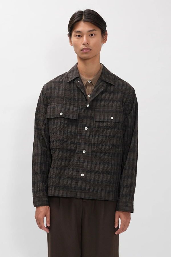 Norse Projects Mols Hunting Check Shirt - Delicioso Brown