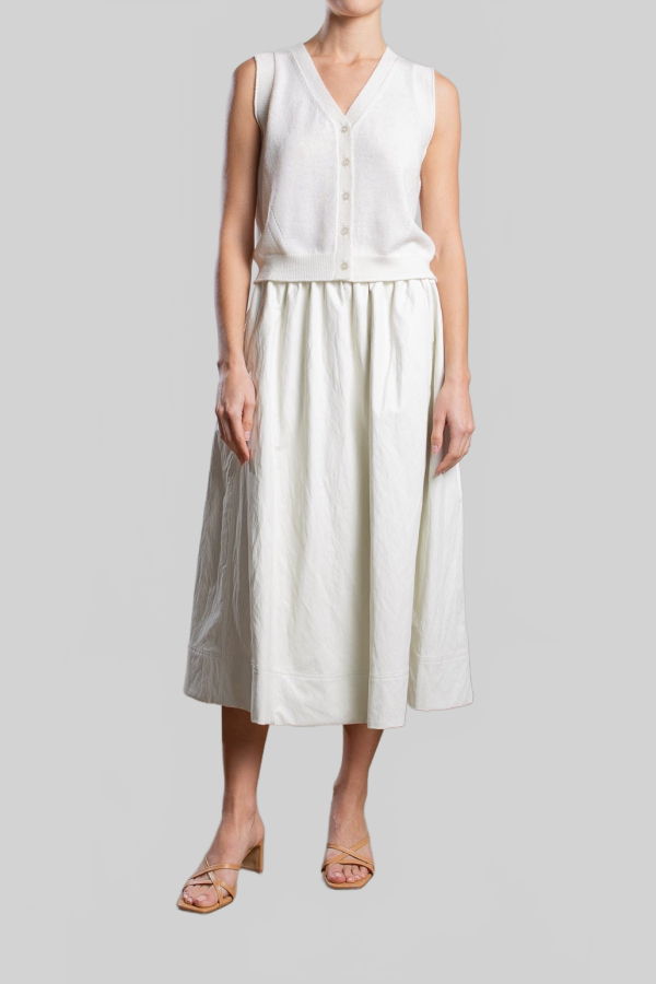 Pharaoh Claudia Skirt in Faux Leather - Ivory