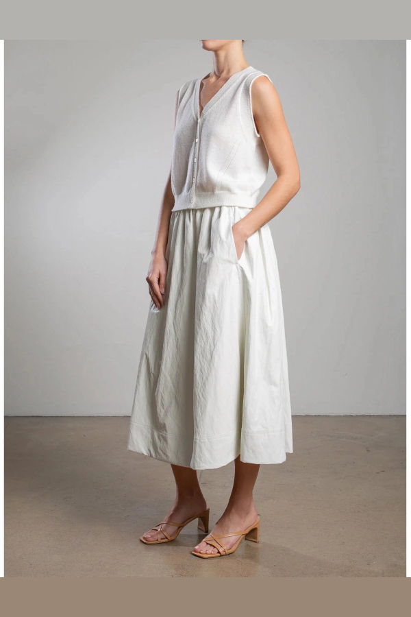 Pharaoh Claudia Skirt in Faux Leather - Ivory