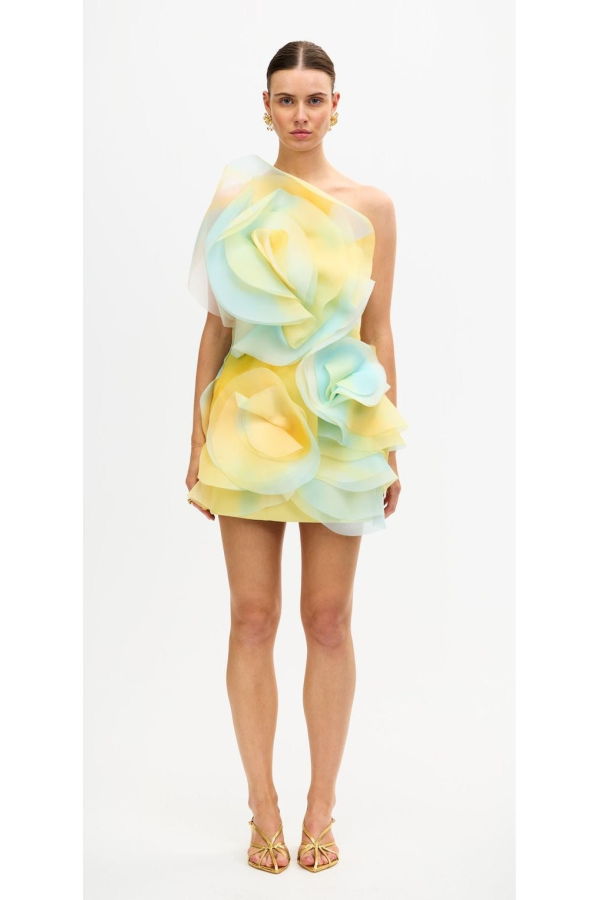 acler Cotwall Mini Dress - Lemon Mist