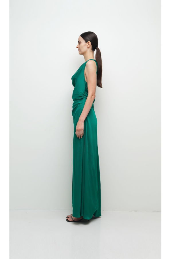 Jonathan Simkhai Melaney Satin Gown - Kelly Green