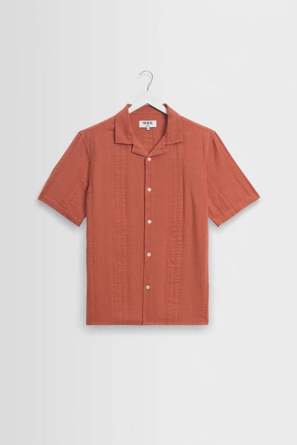 Wax London Didcot Double Weave Seersucker Shirt