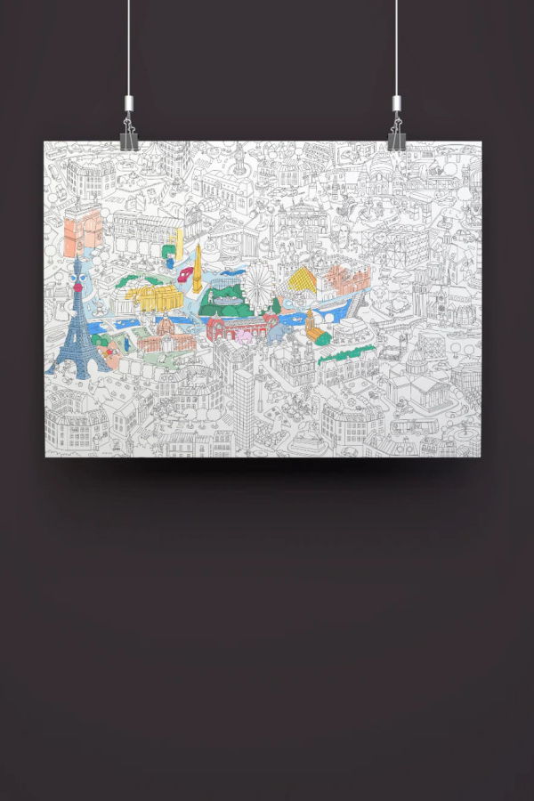 Omy Giant Coloring Poster Paris - Multicolour