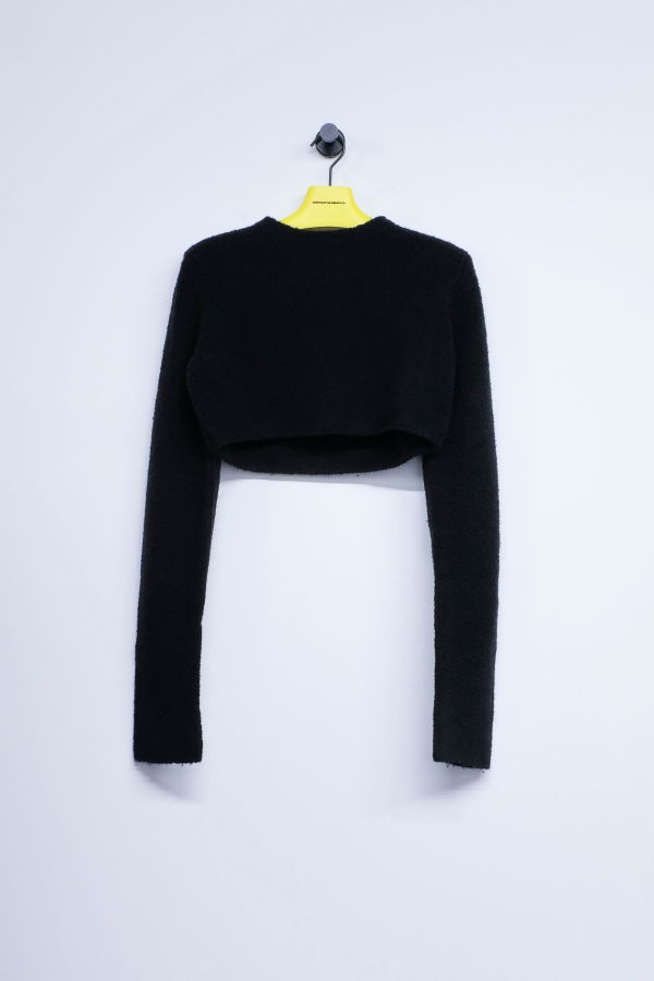 Rier Wool Boucle Roundneck Crop Sweater