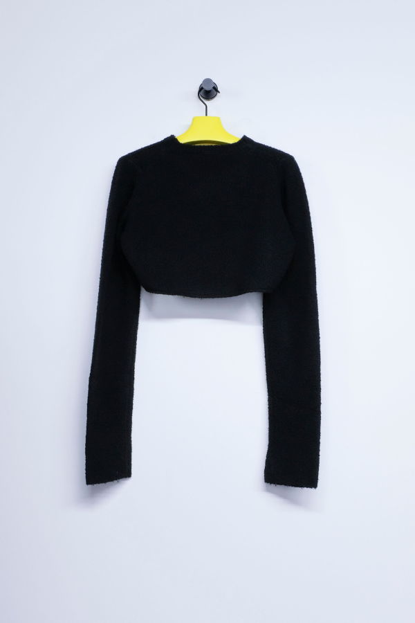 Rier Wool Boucle Roundneck Crop Sweater
