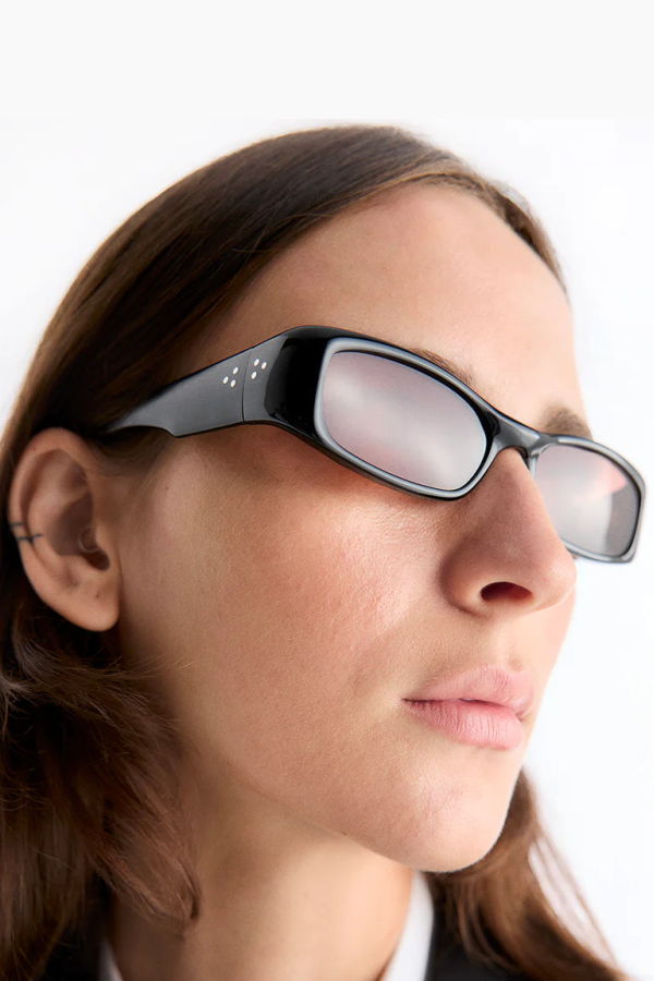 Port Tanger Leila in Black Acetate With Amber Lens Eyewear