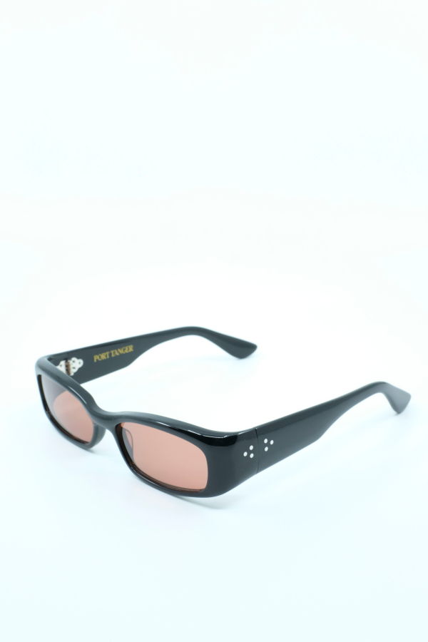 Port Tanger Leila in Black Acetate With Amber Lens Eyewear