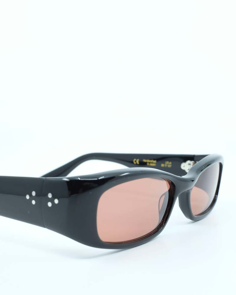 Port Tanger Leila in Black Acetate With Amber Lens Eyewear