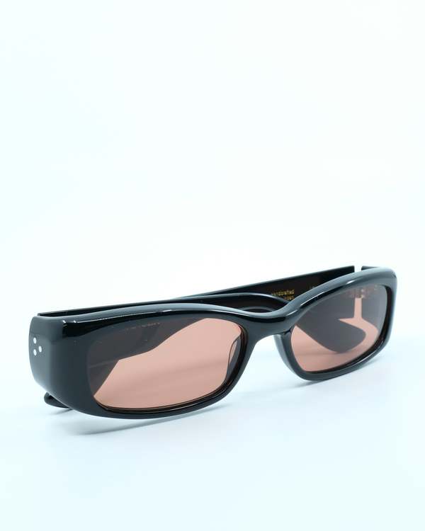 Port Tanger Leila in Black Acetate With Amber Lens Eyewear