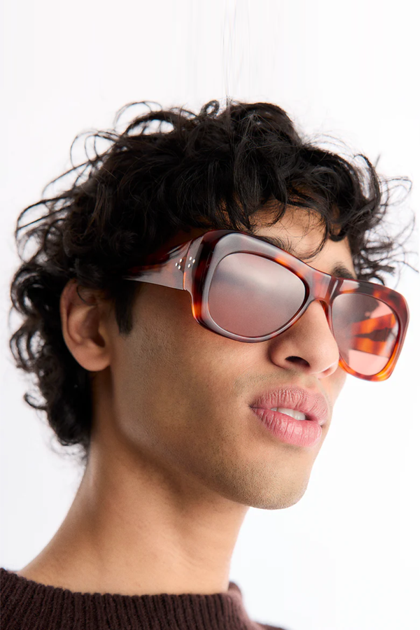 Port Tanger Nazim in Oliban Acetate with Tobacco Lens Sunglasses