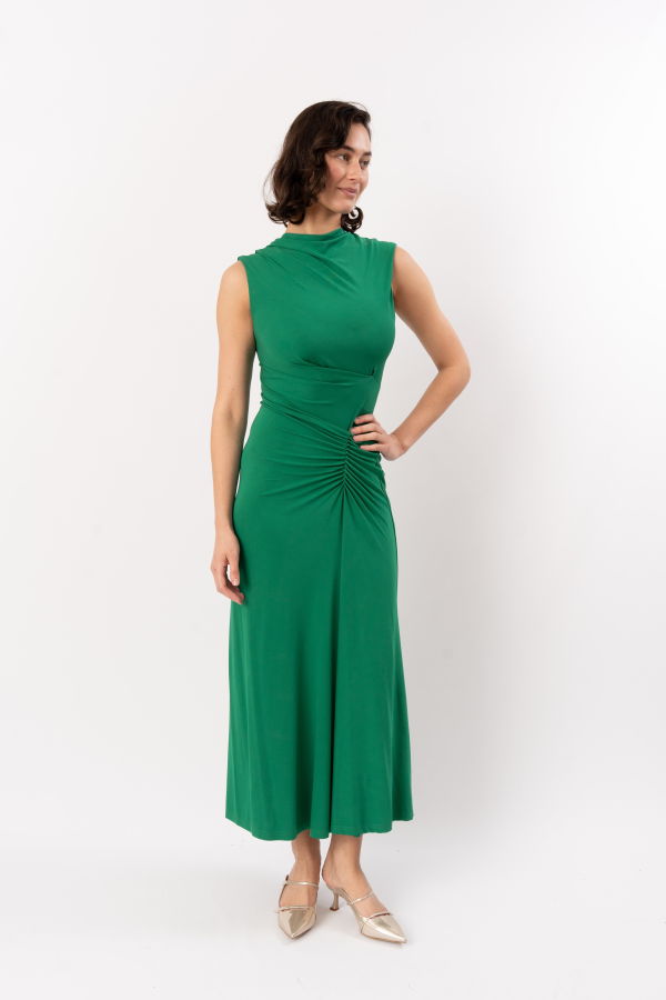 Jonathan Simkhai Acacia Draped Jersey Midi Dress - Kelly Green