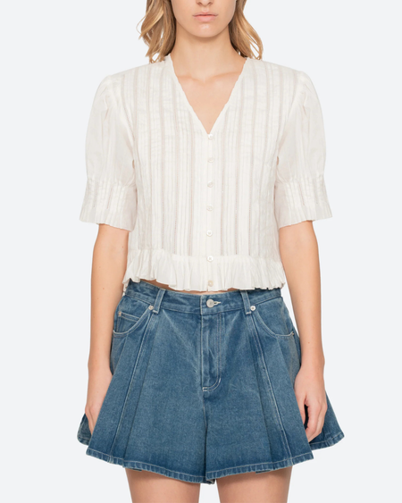 Sea NY Mable Cambric S/SLV Smocked Top | Garmentory